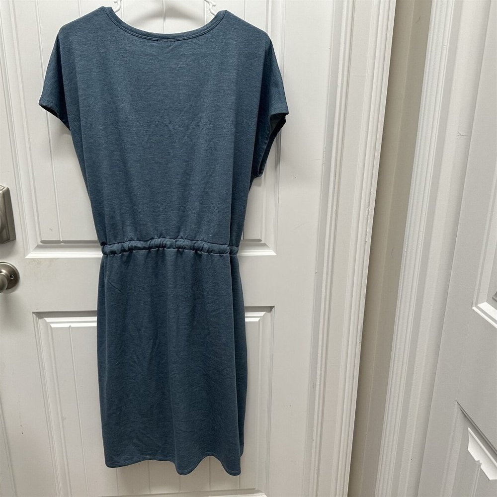 32 Degrees Cool Dress Women Large Blue Pockets Above Knee V Neck Drawstring - Picture 6 of 6